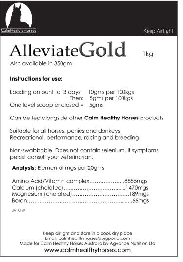 Calm Healthy Horses Alleviate GOLD