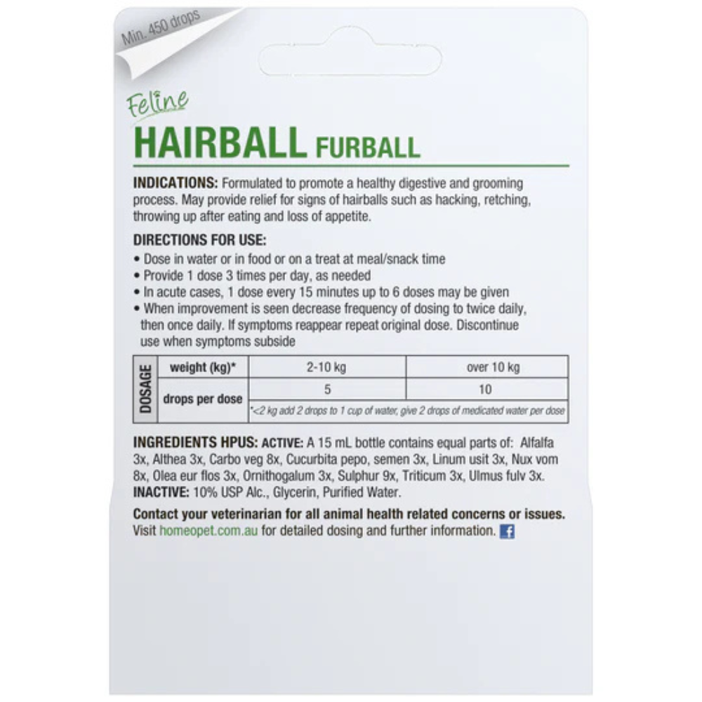 HomeoPet Feline Hairball Furball