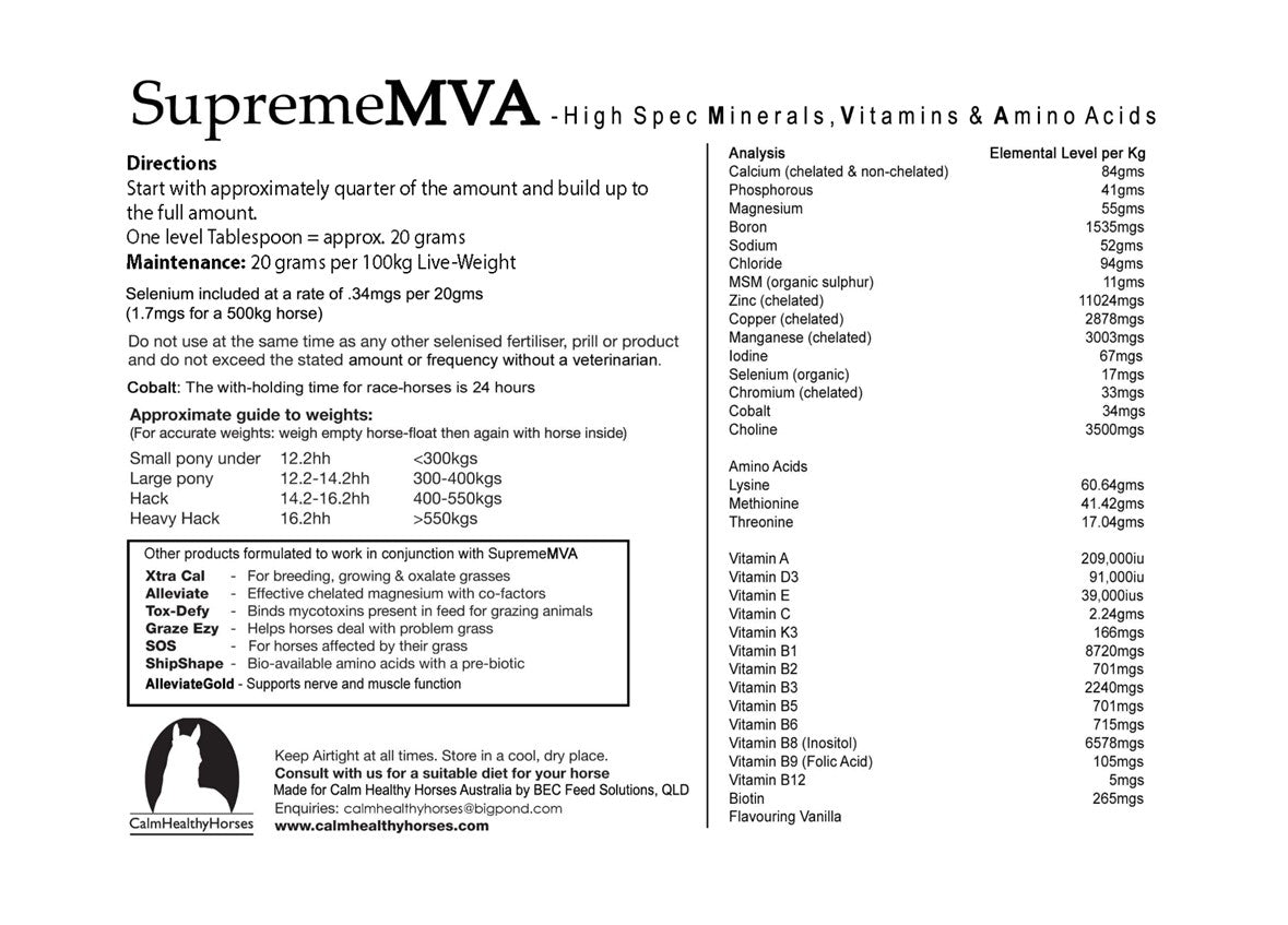 Calm Healthy Horses Supreme MVA
